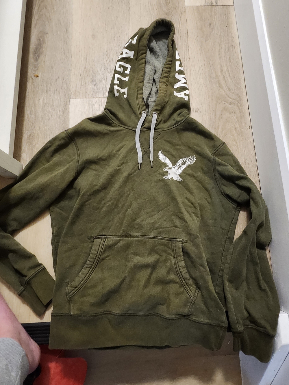 American Eagle Outfitters - Olive Green Men's Hoodie, Vintage